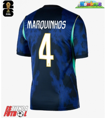 Brasil Marquinhos #4 Segunda Equipación Mundial 2026 Manga Corta